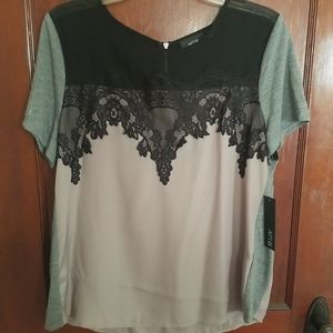 Apt 9 Womens Embellished Woven Shirt Size L